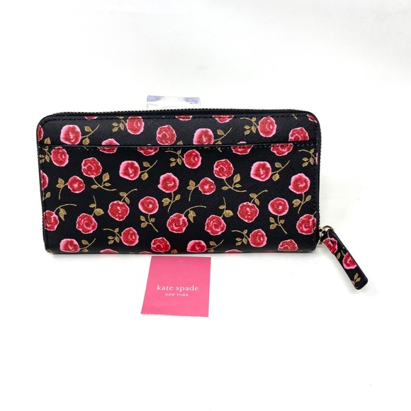 Kate Spade Women's Wallet Leather Neda Laurel Way Hazy Rose Roosterred WRLU5058 - Picture 5 of 6